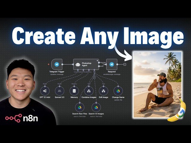 I Built a Photoshop AI Agent in n8n with no code (NanoBanana)